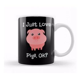 Baskı Dükkanı Cute & Funny I Just Love Pigs Ok Baby Pig Kupa Bardak