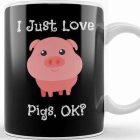 Baskı Dükkanı Cute & Funny I Just Love Pigs Ok Baby Pig Kupa Bardak