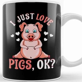 Baskı Dükkanı Cute & Funny I Just Love Pigs Ok Baby Pig Kupa Bardak