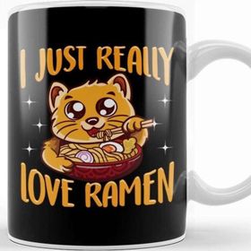 Baskı Dükkanı Cute & Funny I Just Really Love Ramen Anime Cat Kupa Bardak