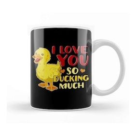Baskı Dükkanı Cute & Funny I Love You So Ducking Much Duck Pun Kupa Bardak