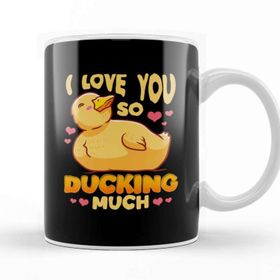 Baskı Dükkanı Cute & Funny I Love You So Ducking Much Duck Pun Kupa Bardak