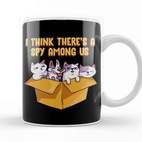 Baskı Dükkanı Cute Funny I Think There's A Spy Among Us Cats Kupa