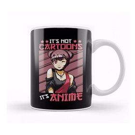 Baskı Dükkanı Cute & Funny It's Not Cartoons It's Anime Obsessed Beyaz 330 ml Porselen Kupa Bardak