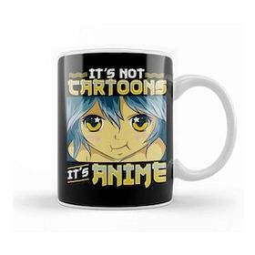 Baskı Dükkanı Cute & Funny It's Not Cartoons It's Anime Obsessed Beyaz 330 ml Porselen Kupa Bardak