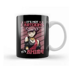 Baskı Dükkanı Cute & Funny It's Not Cartoons It's Anime Obsessed Beyaz 330 ml Porselen Kupa Bardak