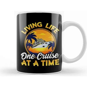 Baskı Dükkanı Cute Funny Living Life One Cruise At A Time Kupa330 ml - Beyaz