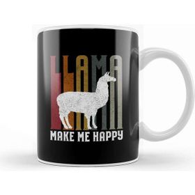 Baskı Dükkanı Cute Funny Llama Make Me Happy Retro Llamas Kupa