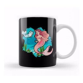 Baskı Dükkanı Cute & Funny Mermaid Cat Swimming Kitty Mermaidcat Porselen Kupa