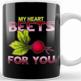 Baskı Dükkanı Cute & Funny My Heart Beets For You Romantic Pun Porselen Kupa