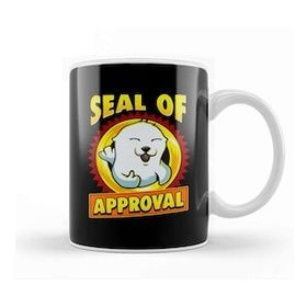 Baskı Dükkanı Cute & Funny Seal Of Approval Baby Seal Cub Pun Porselen Kupa