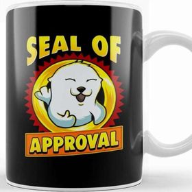 Baskı Dükkanı Cute & Funny Seal Of Approval Baby Seal Cub Pun Porselen Kupa