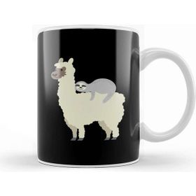Baskı Dükkanı Cute Funny Sloth Riding Llama Best Friends Kupa