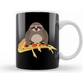 Baskı Dükkanı Cute Funny Sloth Riding Pizza Adorable Animals Kupa