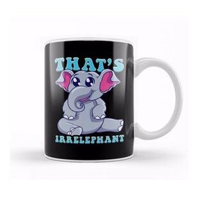 Baskı Dükkanı Cute & Funny That's Irrelephant Baby Elephant Pun Porselen Kupa