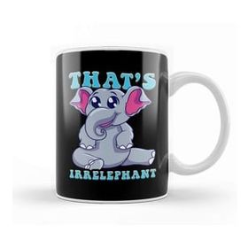 Baskı Dükkanı Cute & Funny That's Irrelephant Baby Elephant Pun Porselen Kupa
