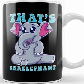 Baskı Dükkanı Cute & Funny That's Irrelephant Baby Elephant Pun Porselen Kupa