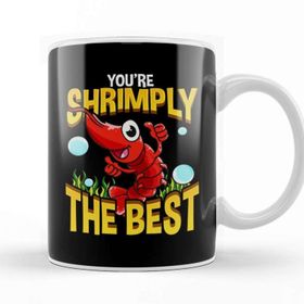 Baskı Dükkanı Cute & Funny You're Shrimply The Best Shrimp Pun Beyaz 330 ml Porselen Kupa Bardak