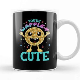 Baskı Dükkanı Cute & Funny You're Waffle Y Cute Waffle Pun Beyaz 330 ml Porselen Kupa Bardak