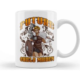 Baskı Dükkanı Cute Future Shield Maiden Nordic Viking Warrior Kupa
