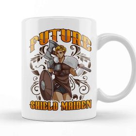 Baskı Dükkanı Cute Future Shield Maiden Nordic Viking Warrior Kupa
