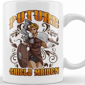 Baskı Dükkanı Cute Future Shield Maiden Nordic Viking Warrior Kupa