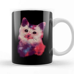 Baskı Dükkanı Cute Galactic Cat Space Exploration Kitten Kupa