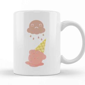Baskı Dükkanı Cute Ghost Cloud Dropping Ice Cream Kupa