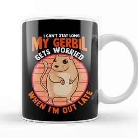 Baskı Dükkanı Cute I Can T Stay Long My Gerbil Gets Worried Kupa