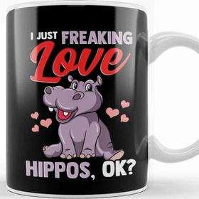 Baskı Dükkanı Cute I Just Freaking Love Hippos Okay Baby Hippo Kupa