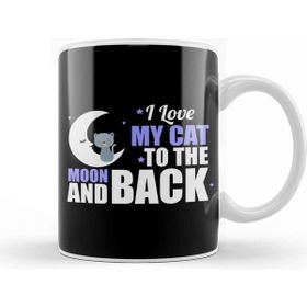 Baskı Dükkanı Cute I Love My Cat to The Moon And Back Kupa