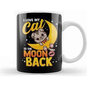 Baskı Dükkanı Cute I Love My Cat to The Moon And Back Kupa