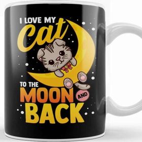 Baskı Dükkanı Cute I Love My Cat to The Moon And Back Kupa