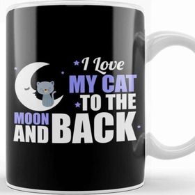 Baskı Dükkanı Cute I Love My Cat to The Moon And Back Kupa