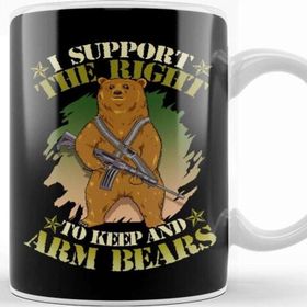 Baskı Dükkanı Cute I Support the Right to Keep and Arm Bears Pun Kupa