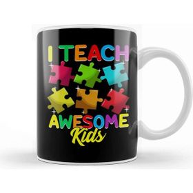 Baskı Dükkanı Cute I Teach Awesome Kids Teacher Autism Awareness Kupa