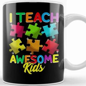 Baskı Dükkanı Cute I Teach Awesome Kids Teacher Autism Awareness Kupa