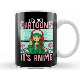 Baskı Dükkanı Cute It S Not Cartoons It S Anime Addicted Pun Beyaz 330 ml Porselen Kupa