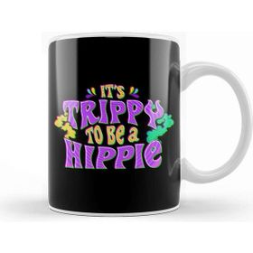 Baskı Dükkanı Cute It's Trippy To Be A Hippie Festival Hipster Beyaz 330 ml Porselen Kupa