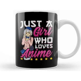 Baskı Dükkanı Cute Just A Girl Who Loves Anime Beyaz 330 ml Porselen Kupa