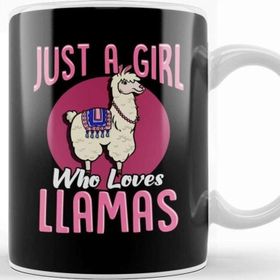 Baskı Dükkanı Cute Just A Girl Who Loves Llamas Cute Fluffy Lama Kupa