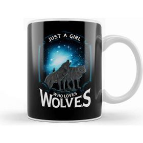 Baskı Dükkanı Cute Just A Girl Who Loves Wolves Lone Wolf Beyaz 330 ml Porselen Kupa