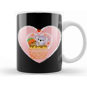 Baskı Dükkanı Cute Koala Cupcake Beyaz 330 ml Porselen Kupa