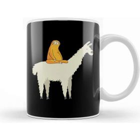 Baskı Dükkanı Cute Llama And Sloth Friends Adorable Animals Beyaz 330 ml Porselen Kupa