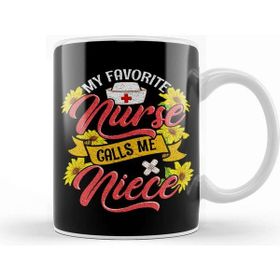 Baskı Dükkanı Cute My Favorite Nurse Calls Me Niece Rn Family Beyaz 330 ml Porselen Kupa