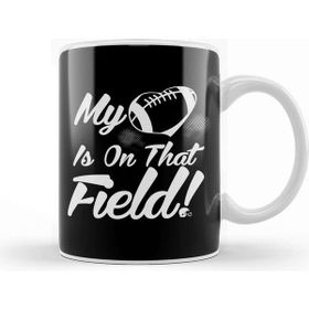Baskı Dükkanı Cute My Heart Is On That Field Football Spectator Beyaz 330 ml Porselen Kupa