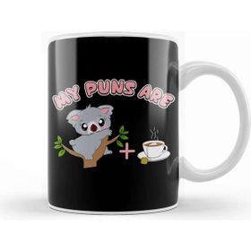 Baskı Dükkanı Cute My Puns Are Koala Tea Koalatea Quality Pun Beyaz 330 ml Porselen Kupa