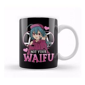 Baskı Dükkanı Cute Not Your Waifu Anime Girl Japanese Manga Porselen Beyaz Kupa