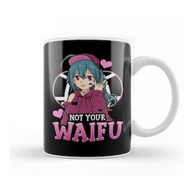 Baskı Dükkanı Cute Not Your Waifu Anime Girl Japanese Manga Porselen Beyaz Kupa