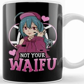 Baskı Dükkanı Cute Not Your Waifu Anime Girl Japanese Manga Porselen Beyaz Kupa